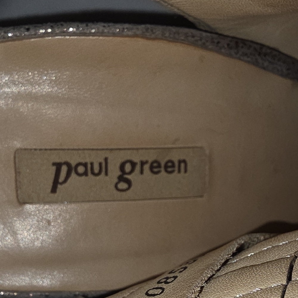 Paul Green Shimmering Gray Silver Heeled Sandals - Picture 2 of 16